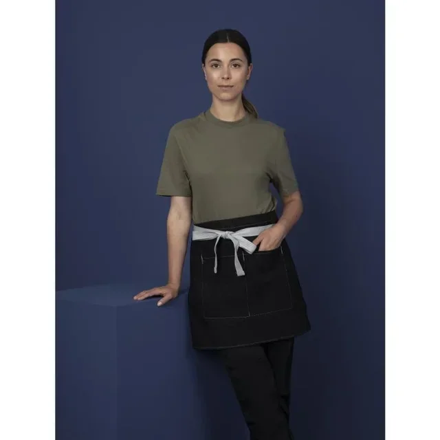 Tablier de Serveur Court en Denim Noir Southside 400x760mm - Style Denim Noir