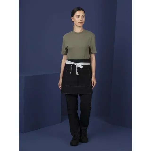 Southside Schwarze Denim-Dienstservierschürze - Kurzes Modell 400 x 760 mm