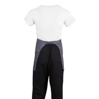 Kurze Dienstservierschürze Anthrazitgrau Baumwoll-Polyester 750x373 mm