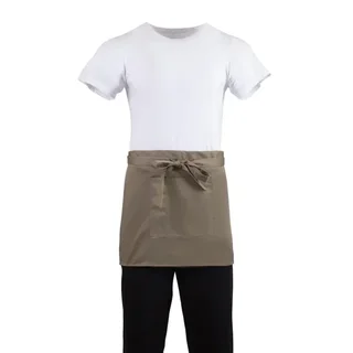 Tablier de Service Court Couleur Châtaigne en Mélange Polycoton - Format 37,3 x 75 cm