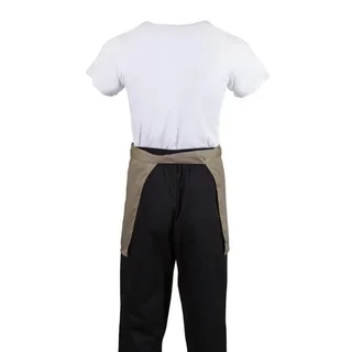 Tablier de Service Court Couleur Châtaigne en Mélange Polycoton - Format 37,3 x 75 cm