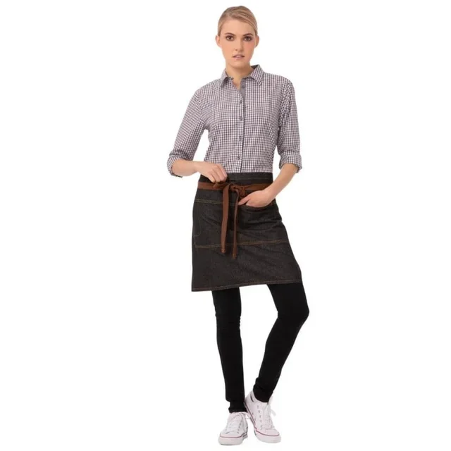 Memphis Black Short Service Apron Cotton 725x480 mm