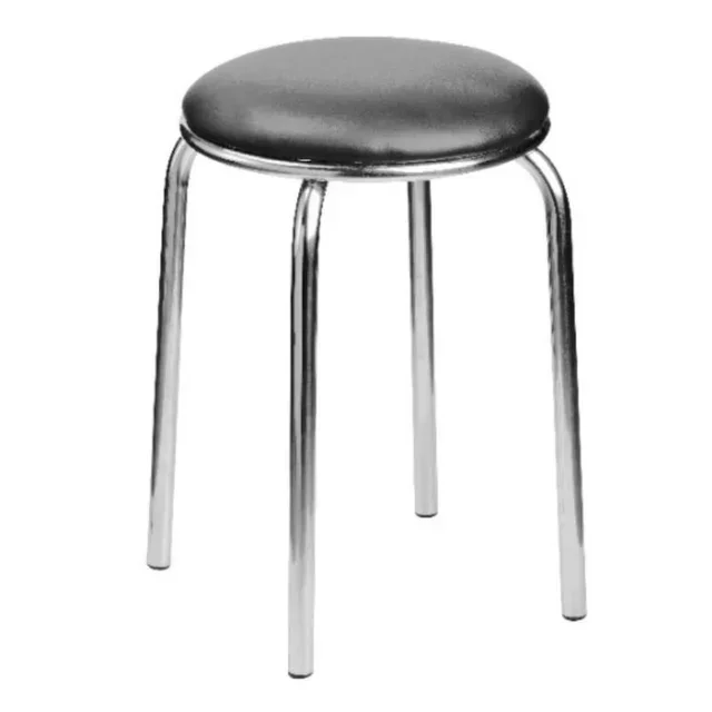 Tabouret en Acier Inoxydable Noir