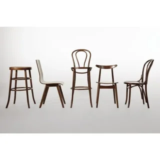 Bistro Bar Stool in Bent Walnut Wood