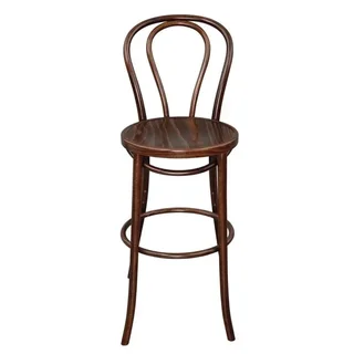 Bistro Bar Stool in Bent Walnut Wood