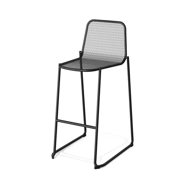 Mase Stackable Metal Bar Stool - Black Finish