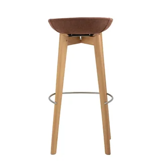 Taburete de Bar Keeve en Tela y Madera - Sin Respaldo - Marrón