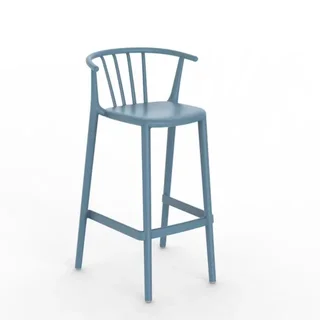 Tabouret de Bar Woody - Bleu Vintage - Lot de 2