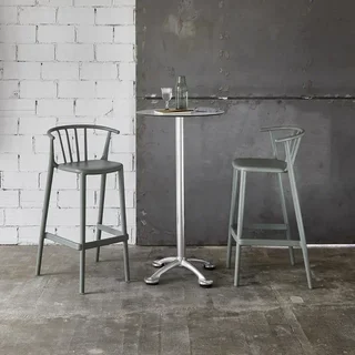 Tabouret de Bar Woody - Bleu Vintage - Lot de 2