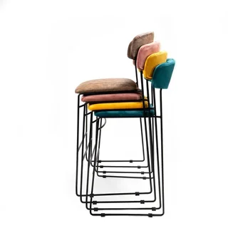 Banqueta de Bar Mundo - Veludo Verde