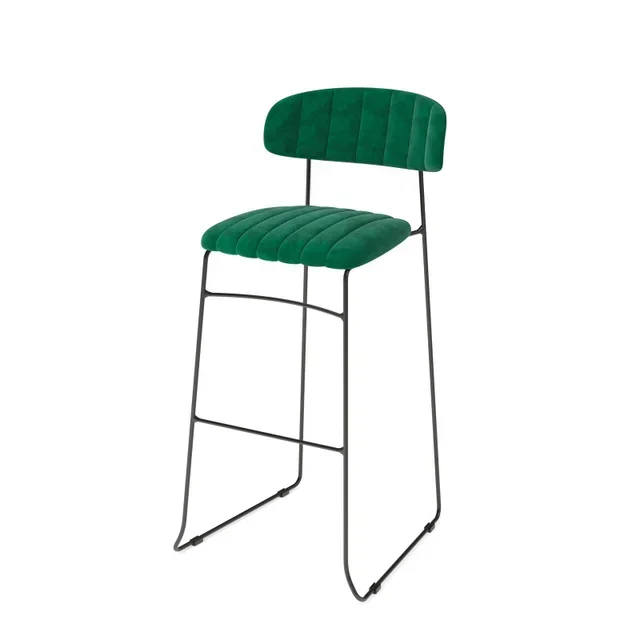 Tabouret de Bar Mundo - Velours Vert Émeraude
