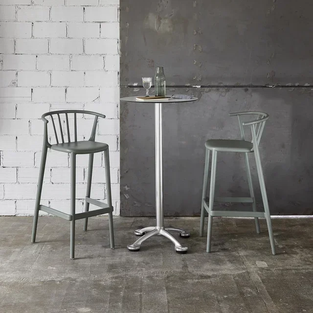 Pack of 2 Woody High Stools - Dark Grey