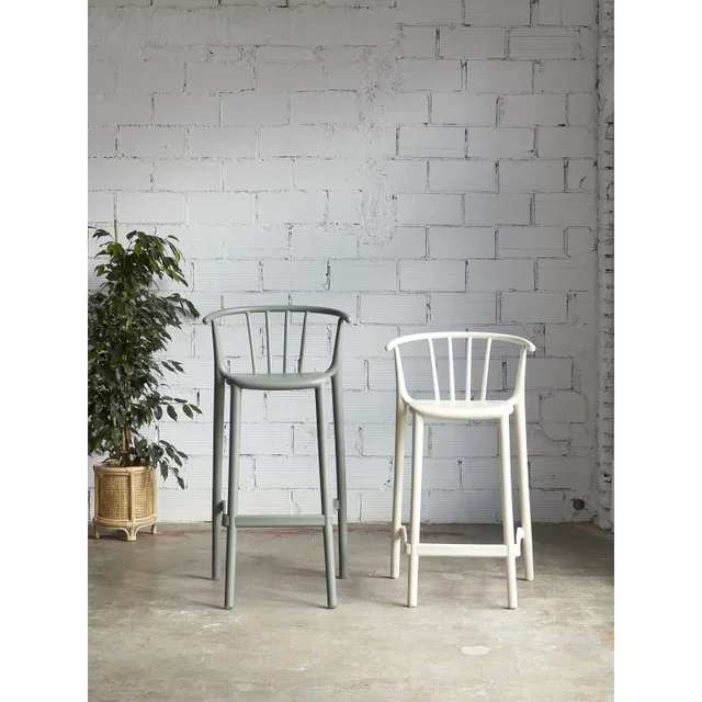 Pack of 2 Woody High Stools - Dark Grey