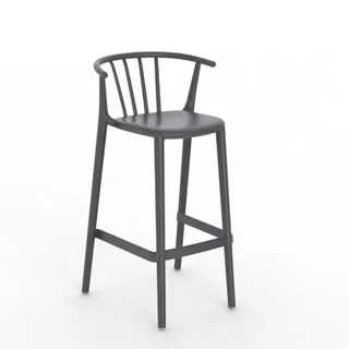 Pack of 2 Woody High Stools - Dark Grey