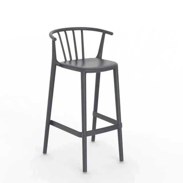 Pack of 2 Woody High Stools - Dark Grey