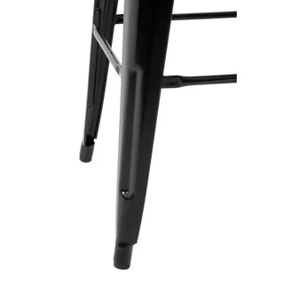 Sgabelli da Bar con Schienale e Seduta in Legno – Nero – Set di 4