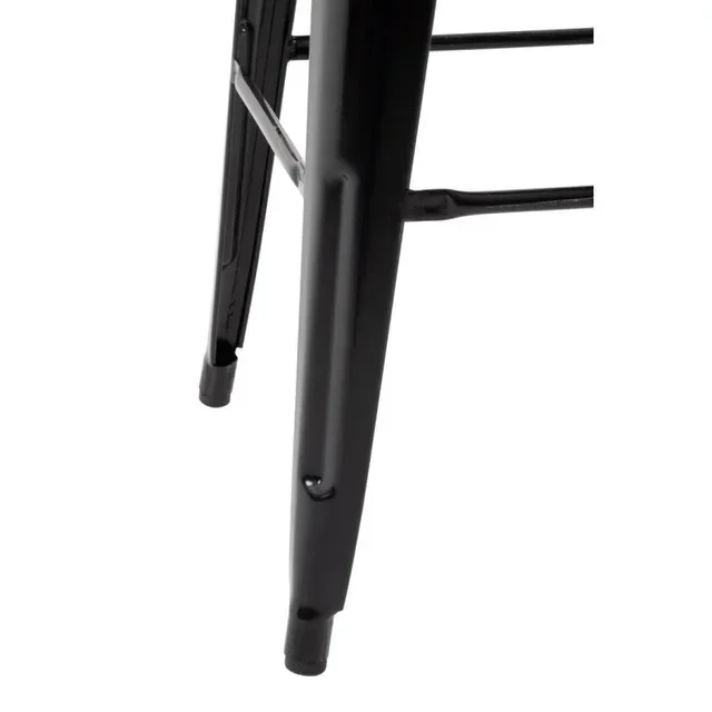 Sgabelli da Bar con Schienale e Seduta in Legno – Nero – Set di 4