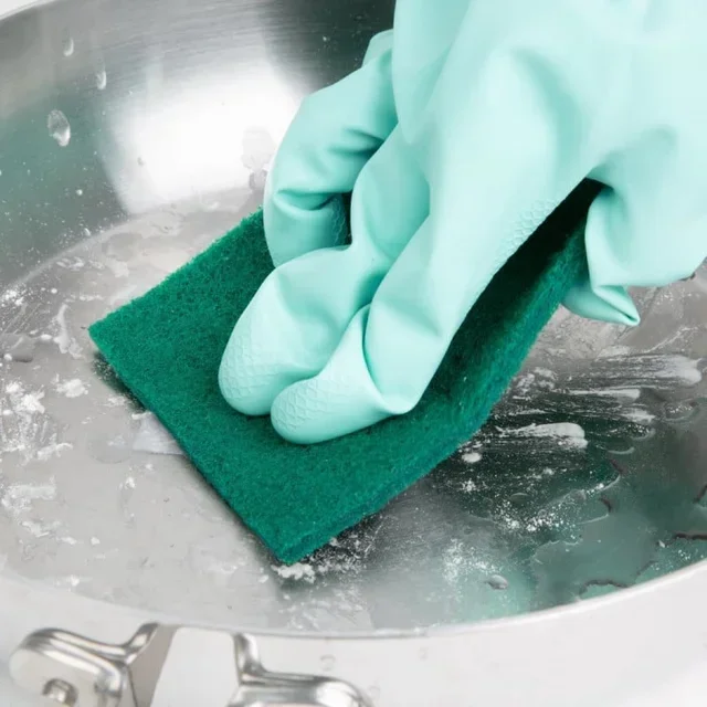 Grüner Scheuerschwamm 110x151 mm - Packung mit 10 Stück