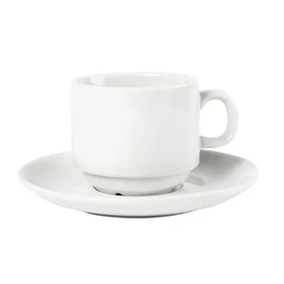 Tazza impilabile in ceramica bianca 200 ml diametro 8 cm - Confezione da 12