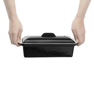 Terrina de cocción de hierro fundido esmaltado negro - 1,3 litros