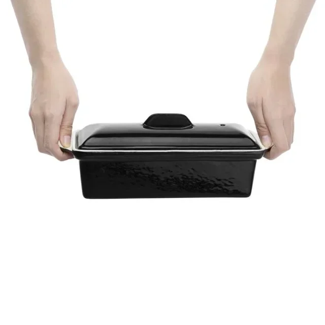 Terrina de cocción de hierro fundido esmaltado negro - 1,3 litros