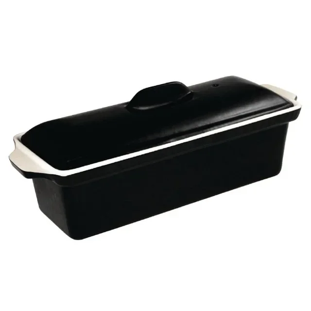 Black Enamelled Cast Iron Cooking Terrine - 1.7 Litre