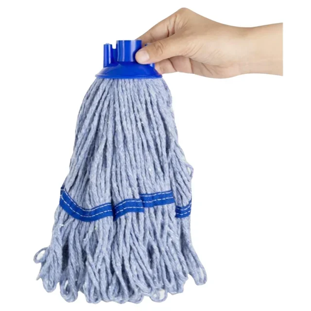 Cabeça de Mop de Microfibra com Franjas Faixa Azul - 200g