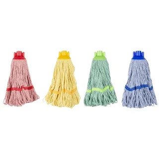 Cabeça de Mop de Microfibra com Franjas Faixa Azul - 200g