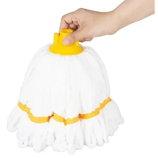 Tête de Balai Serpillère Microfibre Bande Jaune - 150 g