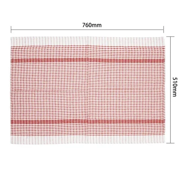 Torchon de Cuisine Rouge Polycoton - Pack 10 Pièces