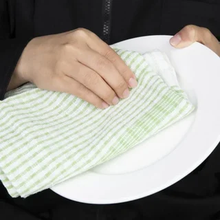 Torchons de Cuisine Vert en Coton - Lot de 10 Pièces