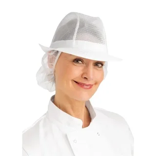 White Mesh Trilby Hat for Women - Large Size L