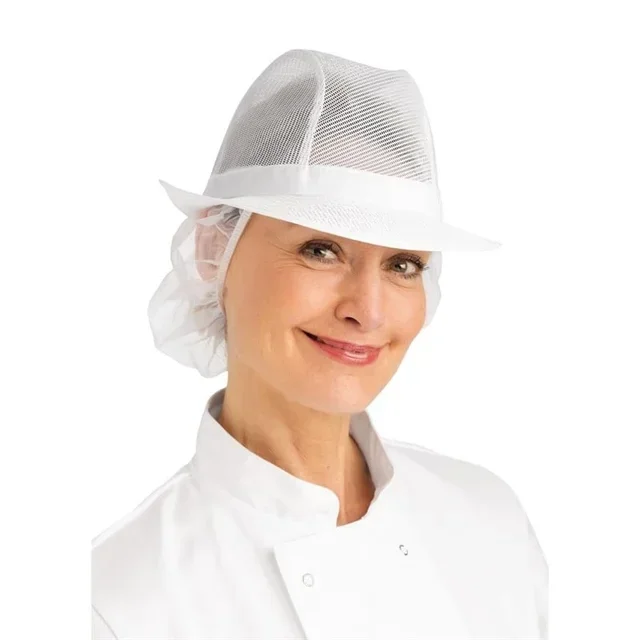 White Mesh Trilby Hat for Women - Large Size L