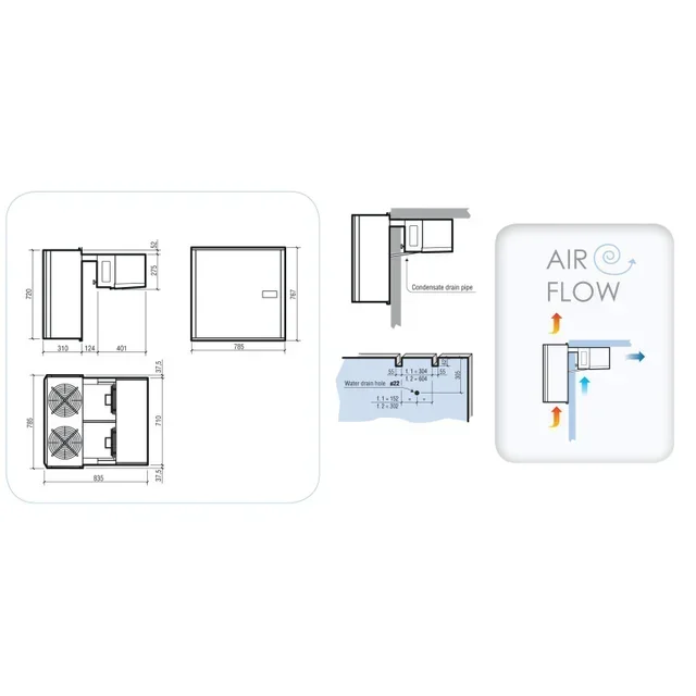 Unità di Refrigerazione Positiva per Cellula Frigorifera - 19,3 a 28,1 m³