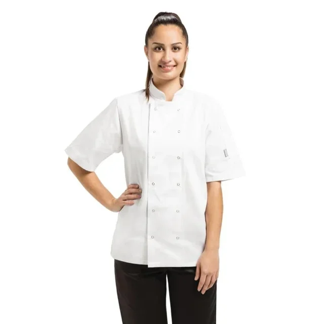 Chef Jacket Unisex White Short Sleeves Vegas Model - XXL