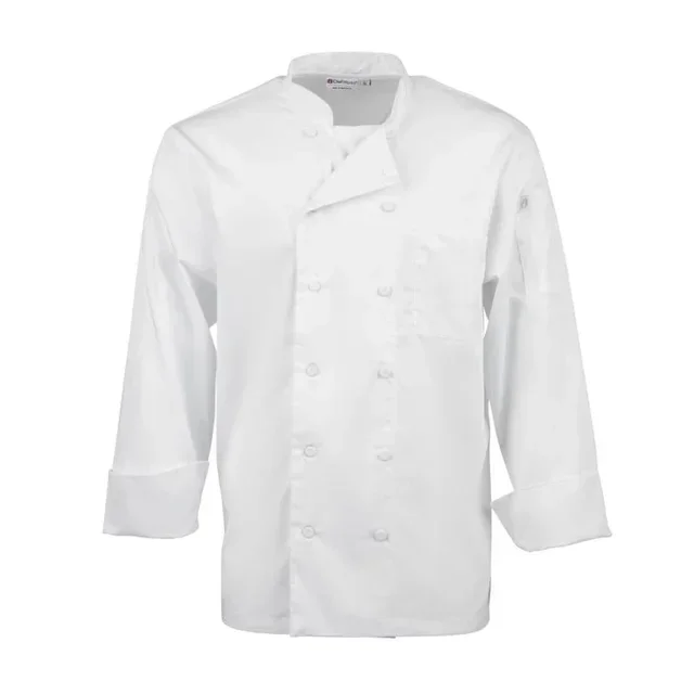 White Chef Jacket Long Sleeves Calgary Unisex - Size L