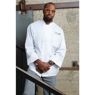 White Chef Jacket Long Sleeves Calgary Unisex - Size L