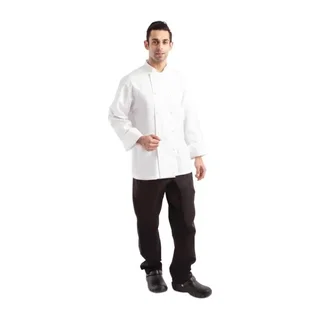 White Chef Jacket Long Sleeves Calgary Unisex - Size L