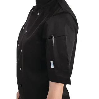 Black Unisex Chef Jacket Short Sleeves Vegas Size XS