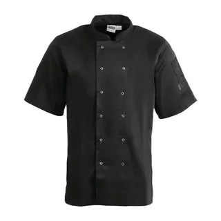 Black Unisex Chef Jacket Short Sleeves Vegas Size XS
