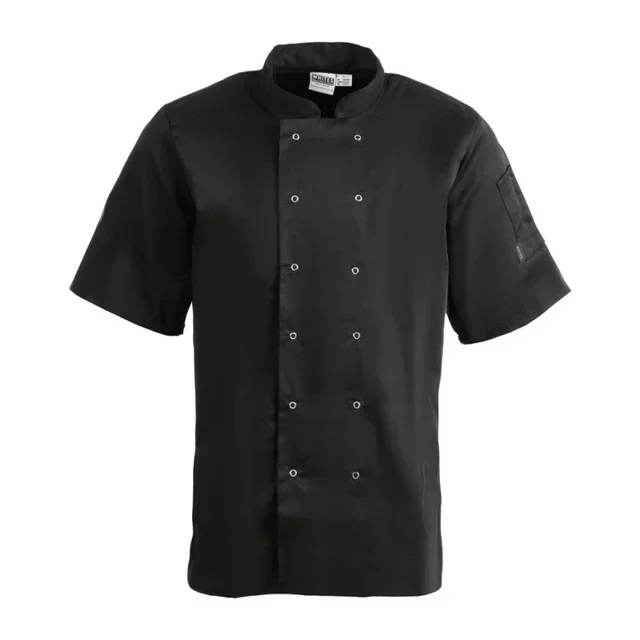 Black Unisex Chef Jacket Short Sleeves Vegas Size XS