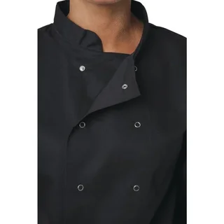 Black Unisex Chef Jacket Long Sleeves Vegas - Size L