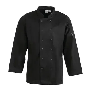 Black Unisex Chef Jacket Long Sleeves Vegas - Size L