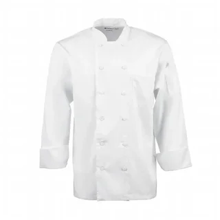 White Unisex Chef Jacket Long Sleeves Calgary - Size XXL