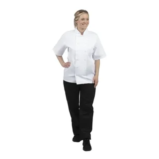 Boston White Chef Jacket Short Sleeves - Size XS