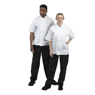 Boston White Chef Jacket Short Sleeves - Size XS