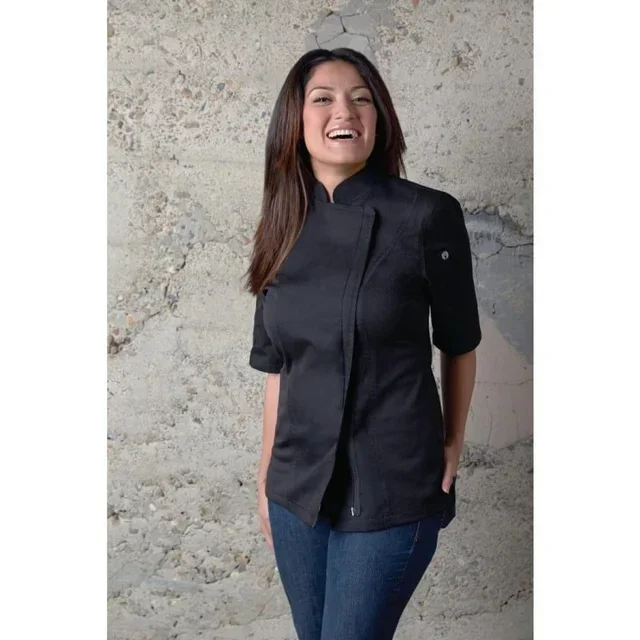 Chaqueta de Cocina con Cremallera Negra Mujer Springfield Talla XXL