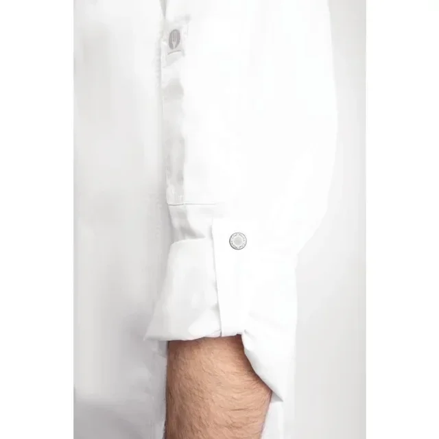Chaqueta de Cocina Hartford Blanca con Cremallera Unisex - Talla L