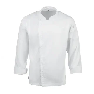 Chaqueta de Cocina Hartford Blanca con Cremallera Unisex - Talla L