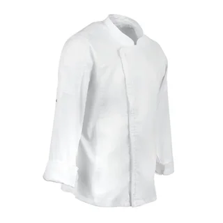 Chaqueta de Cocina Hartford Blanca con Cremallera Unisex - Talla L
